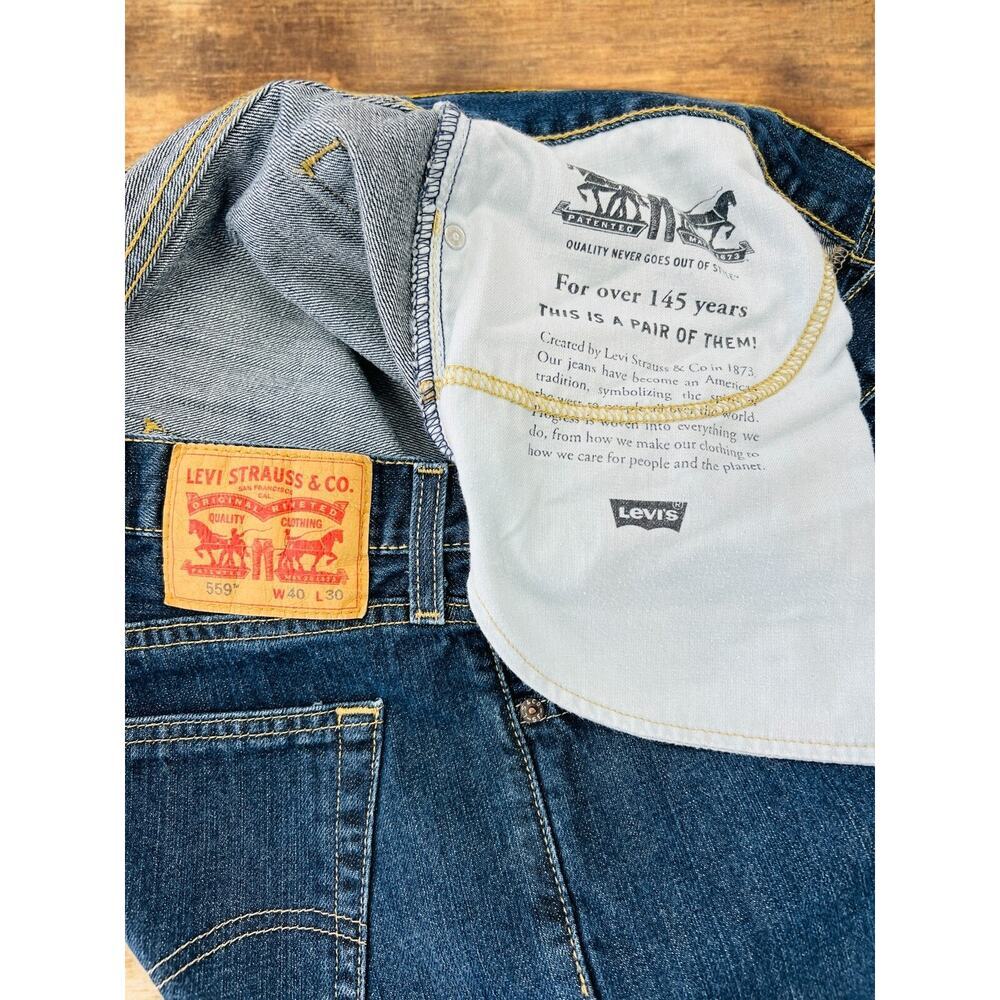 Levis 559 jeans men 40x30 blue denim big tall casual straight - Picture 4 of 10